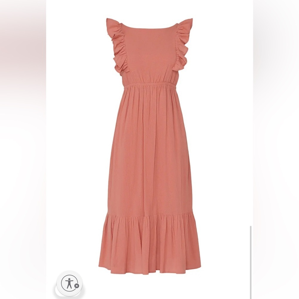 ba&sh Pink Ruffle Midi Dress - Picture 6 of 10